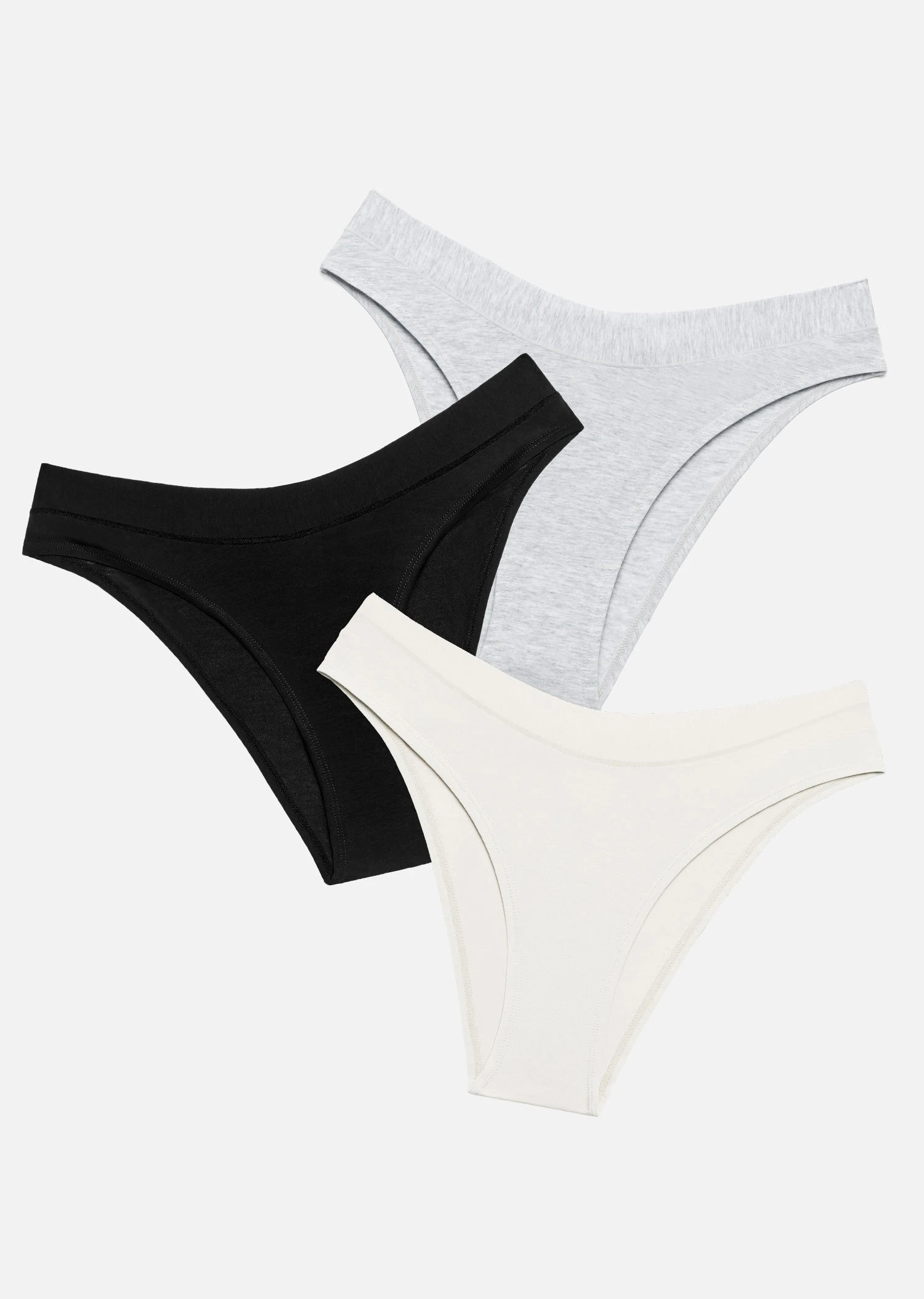 The Bikini Pack Of 3 - Modal, Heather Grey 4 The Bikini Pack Of 3 - Modal, Heather Grey - Image 2