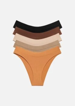 The Bikini Pack Of 5 - Modal, Caramel