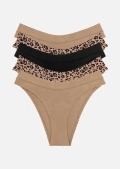 The Bikini Pack Of 5 - Modal, Leopard