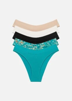 The Bikini Pack Of 5 - Modal, Marble Turquoise