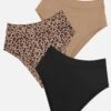 The Highwaist Pack Of 3 - Modal, Leopard & Black
