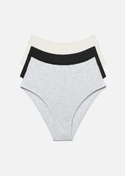 The Highwaist Pack Of 3 - Modal, Heather Grey
