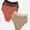 The Highwaist Pack Of 5 - Modal, Clay -Velisse Bikini Shop clp the highwaist pack of 5 modal clay b0 02