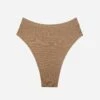 The Highwaist Thong - Lurex, Taupe Sparkle -Velisse Bikini Shop clp the highwaist thong lurex quartz sparkle b0 02 1