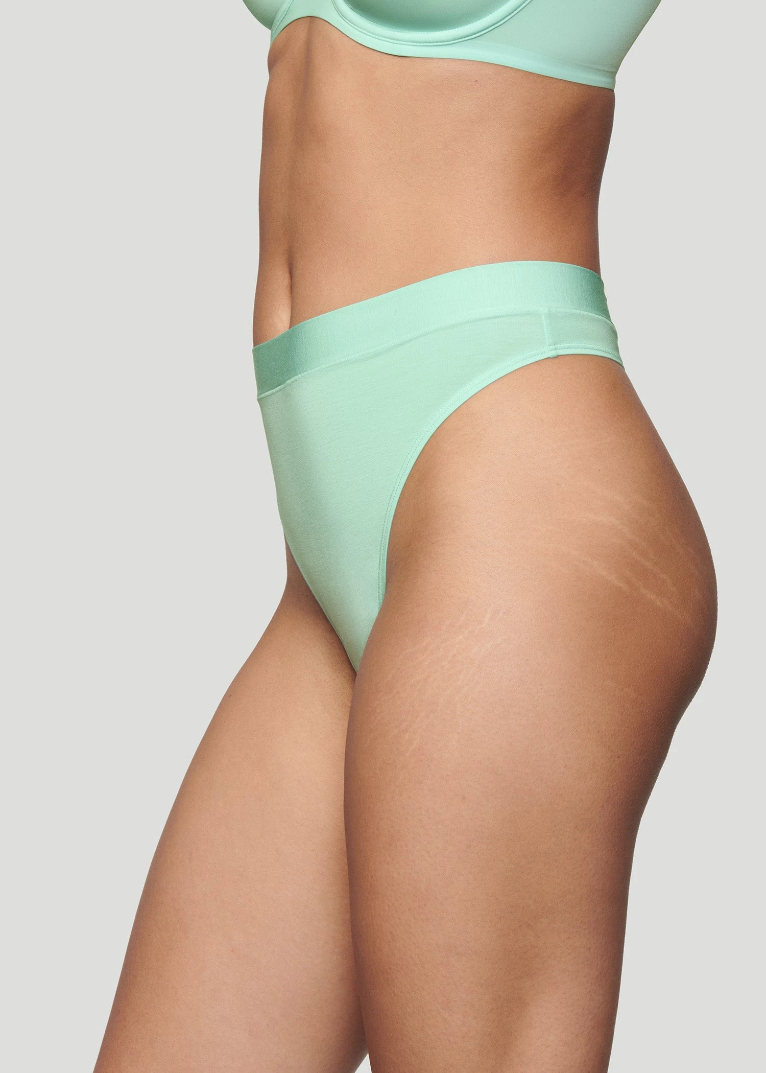 The Highwaist Thong - Modal, Aqua 4 The Highwaist Thong - Modal, Aqua - Image 2
