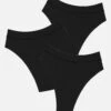 The Highwaist Thong Pack Of 3 - Modal, Black -Velisse Bikini Shop clp the highwaist thong pack of 3 modal black b0 02 1