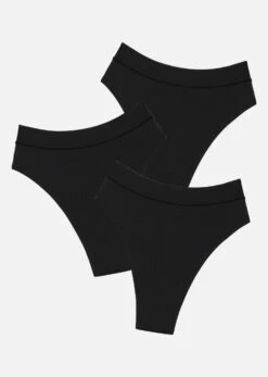 The Highwaist Thong Pack Of 3 - Modal, Black