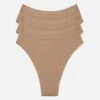 The Highwaist Thong Pack Of 3 - Modal, Taupe -Velisse Bikini Shop clp the highwaist thong pack of 3 modal taupe b0 02