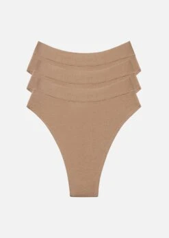 The Highwaist Thong Pack Of 3 - Modal, Taupe