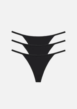 The String Thong Pack Of 3 - Modal, Black