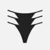 The String Thong Pack Of 3 - Modal, Black -Velisse Bikini Shop clp the string thong pack of 3 modal black b0 02