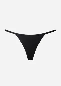 The String Thong - Satin, Black Shine