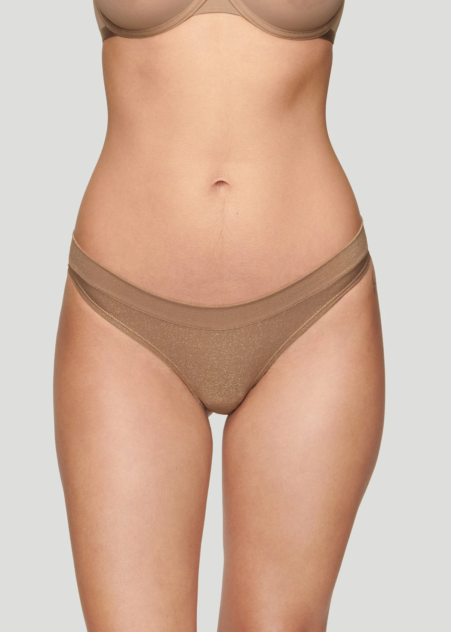 The Thong - Lurex, Taupe Sparkle 4 The Thong - Lurex, Taupe Sparkle - Image 2