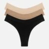 The Thong Pack Of 3 - Modal, Black & Taupe -Velisse Bikini Shop clp the thong pack of 3 modal black taupe b0 02