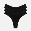 The Thong Pack Of 3 - Modal, Black -Velisse Bikini Shop clp the thong pack of 3 modal black b0 02