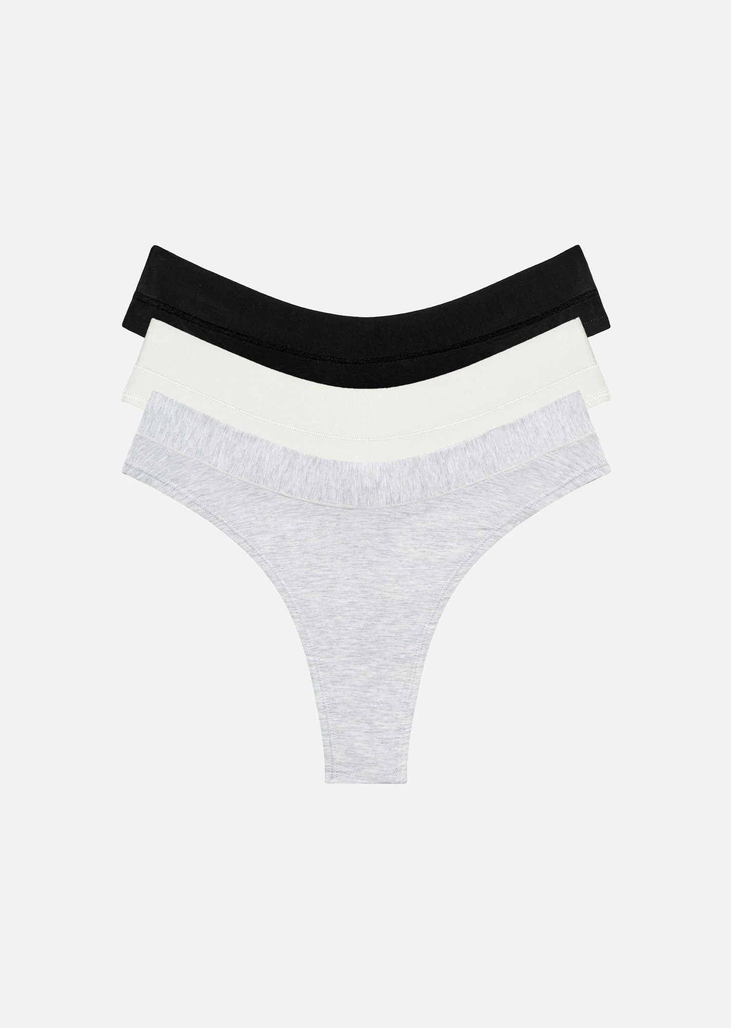 The Thong Pack Of 3 - Modal, Heather Grey 3 The Thong Pack Of 3 - Modal, Heather Grey