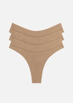 The Thong Pack Of 3 - Modal, Taupe