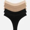 The Thong Pack Of 5 - Modal, Black & Taupe -Velisse Bikini Shop clp the thong pack of 5 modal black taupe b0 02