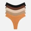 The Thong Pack Of 5 - Modal, Caramel -Velisse Bikini Shop clp the thong pack of 5 modal caramel b0 01