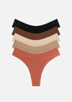 The Thong Pack Of 5 - Modal, Clay