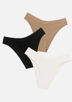 The Bikini Pack Of 3 - Modal, Black & Taupe -Velisse Bikini Shop pdp the bikini set modal taupe salt black set of 3 b0 01