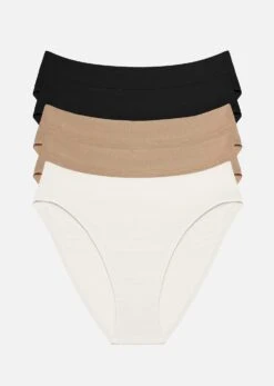 The Brief Pack Of 5 - Modal, Black & Taupe 12 The Brief Pack Of 5 - Modal, Black & Taupe -Velisse Bikini Shop pdp the brief set modal taupe black salt set of 5 b0 01