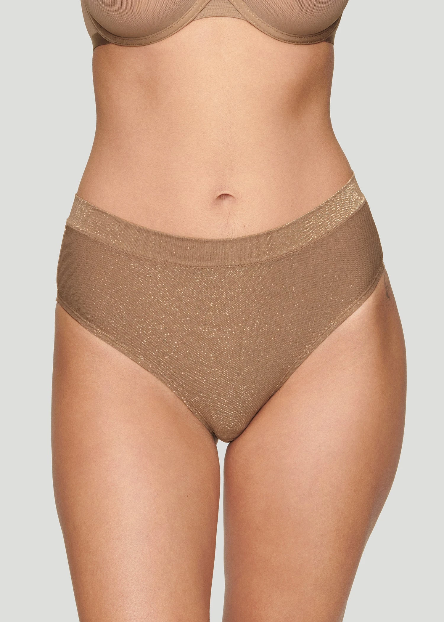 The Highwaist - Lurex, Taupe Sparkle 6 The Highwaist - Lurex, Taupe Sparkle - Image 4