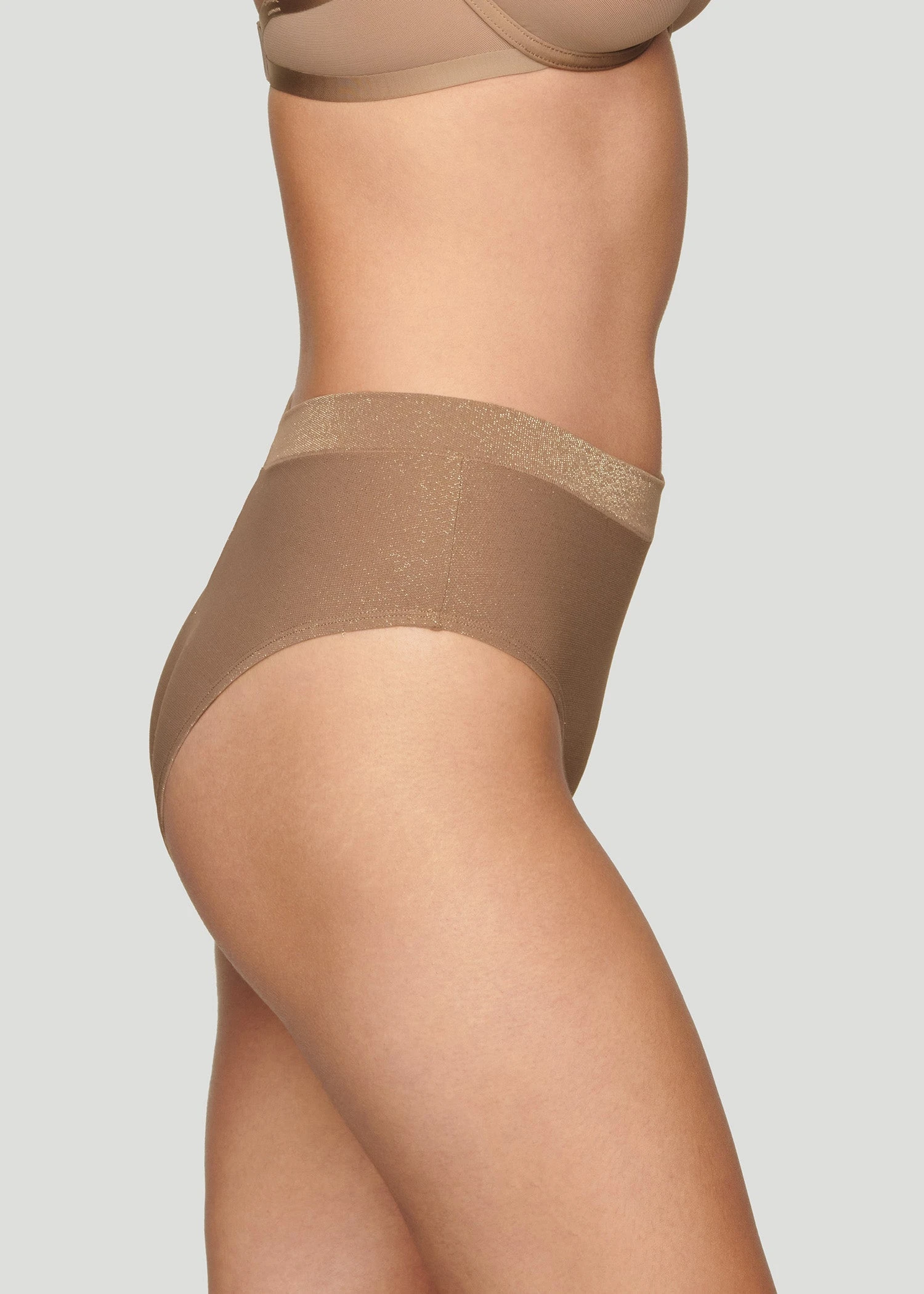 The Highwaist - Lurex, Taupe Sparkle 7 The Highwaist - Lurex, Taupe Sparkle - Image 5