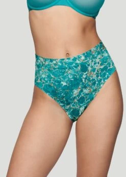The Highwaist - Modal, Marble Turquoise -Velisse Bikini Shop pdp the highwaist modal turquoise marble b0 01