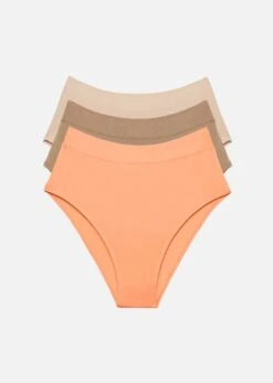 The Highwaist Pack Of 3 - Modal, Coral -Velisse Bikini Shop pdp the highwaist pack of 3 modal coral b0 01 1