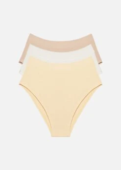 The Highwaist Pack Of 3 - Modal, Pearl -Velisse Bikini Shop pdp the highwaist pack of 3 modal pearl b0 01 1