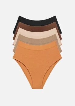 The Highwaist Pack Of 5 - Modal, Caramel -Velisse Bikini Shop pdp the highwaist pack of 5 modal caramel b0 01 1