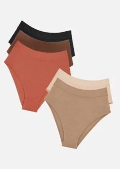 The Highwaist Pack Of 5 - Modal, Clay 12 The Highwaist Pack Of 5 - Modal, Clay -Velisse Bikini Shop pdp the highwaist pack of 5 modal clay b0 01