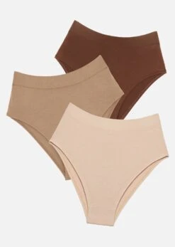 The Highwaist Pack Of 3 - Modal, Sand -Velisse Bikini Shop pdp the highwaist set modal taupe sand espresso set of 3 b0 01 1