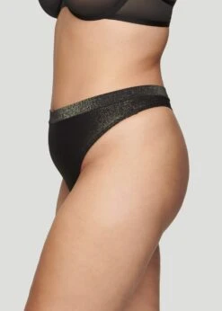 The Highwaist Thong - Lurex, Black Sparkle -Velisse Bikini Shop pdp the highwaist thong lurex onyx sparkle b0 02 1