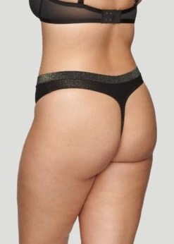 The Highwaist Thong - Lurex, Black Sparkle -Velisse Bikini Shop pdp the highwaist thong lurex onyx sparkle b0 03