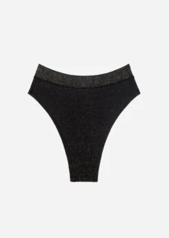 The Highwaist Thong - Lurex, Black Sparkle -Velisse Bikini Shop pdp the highwaist thong lurex onyx sparkle b0 05