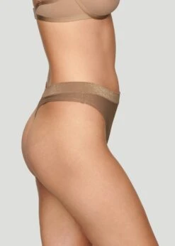 The Highwaist Thong - Lurex, Taupe Sparkle -Velisse Bikini Shop pdp the highwaist thong lurex quartz sparkle b0 02 1