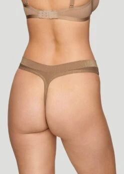 The Highwaist Thong - Lurex, Taupe Sparkle -Velisse Bikini Shop pdp the highwaist thong lurex quartz sparkle b0 03 1