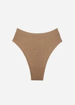 The Highwaist Thong - Lurex, Taupe Sparkle -Velisse Bikini Shop pdp the highwaist thong lurex quartz sparkle b0 05