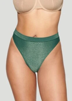 The Highwaist Thong - Lurex, Teal Sparkle 12 The Highwaist Thong - Lurex, Teal Sparkle -Velisse Bikini Shop pdp the highwaist thong lurex teal sparkle b0 01