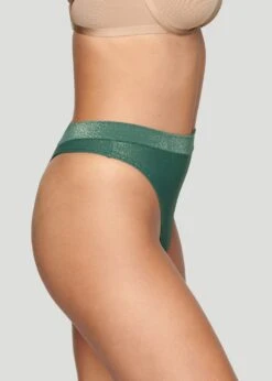 The Highwaist Thong - Lurex, Teal Sparkle -Velisse Bikini Shop pdp the highwaist thong lurex teal sparkle b0 02 1