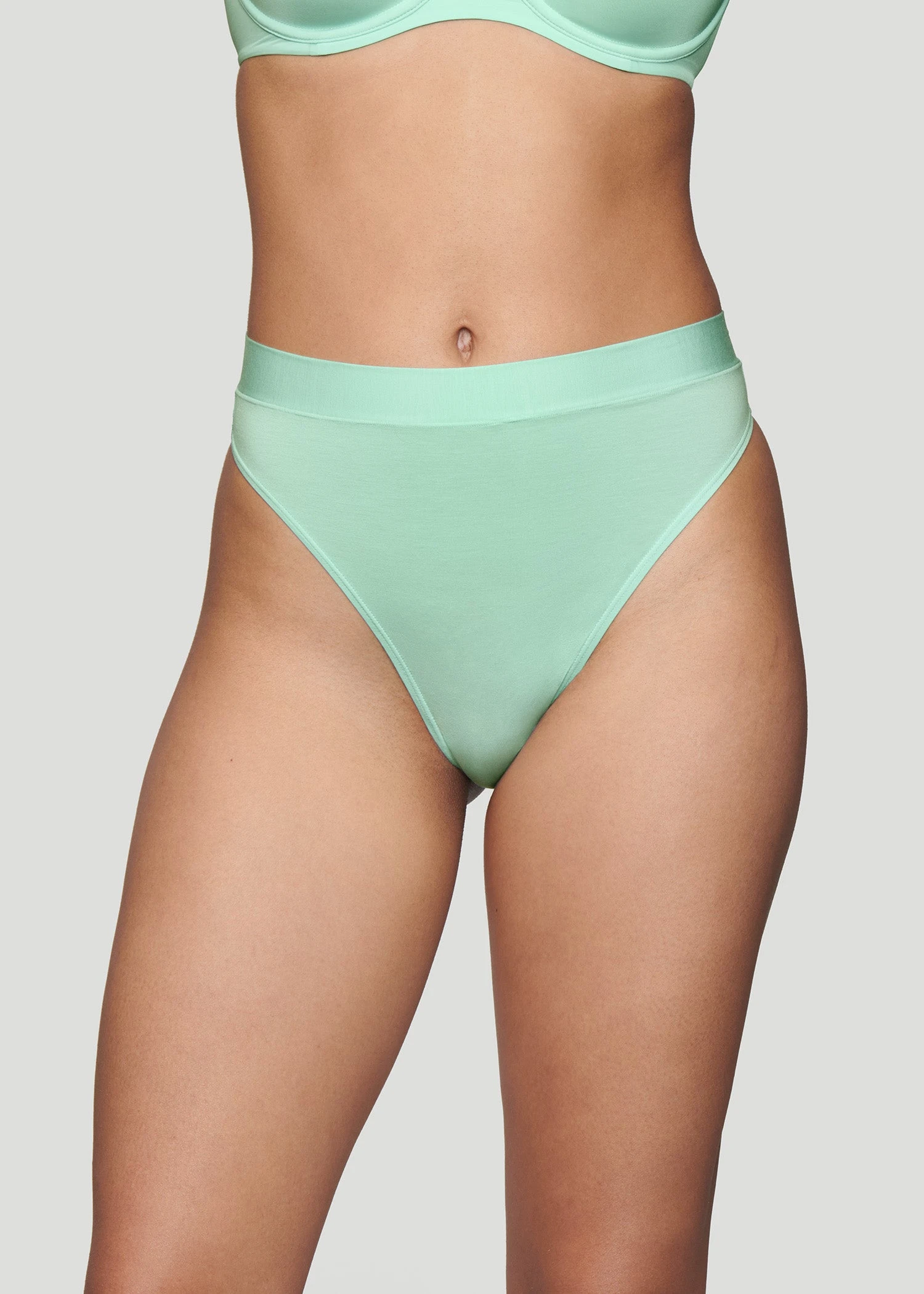 The Highwaist Thong - Modal, Aqua 5 The Highwaist Thong - Modal, Aqua - Image 3