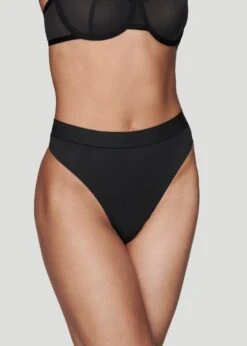 The Highwaist Thong - Modal, Heather Grey 11 The Highwaist Thong - Modal, Heather Grey -Velisse Bikini Shop pdp the highwaist thong modal heather grey b1 01