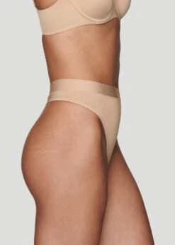 The Highwaist Thong - Modal, Sand -Velisse Bikini Shop pdp the highwaist thong modal sand b1 050 1