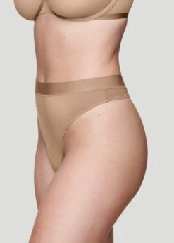 The Highwaist Thong - Modal, Taupe -Velisse Bikini Shop pdp the highwaist thong modal taupe b2 036