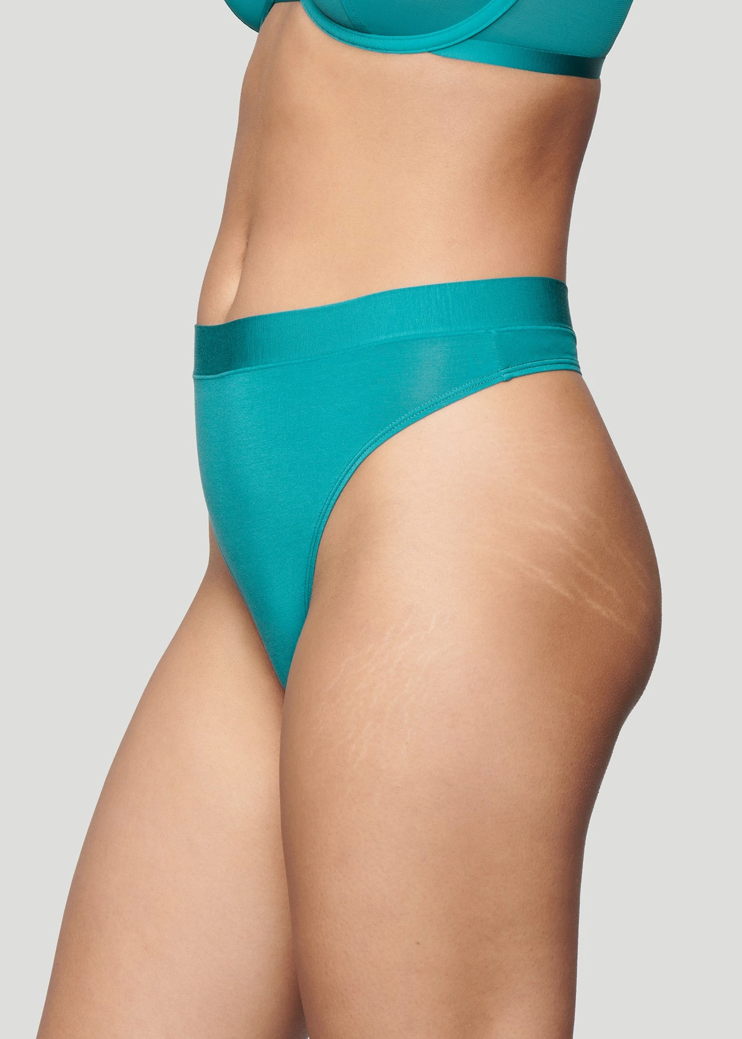 The Highwaist Thong - Modal, Turquoise 6 The Highwaist Thong - Modal, Turquoise - Image 4