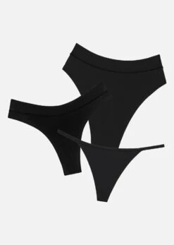 The Minimalist Pack Of 3 - Modal, Black -Velisse Bikini Shop pdp the minimalist pack of 3 modal black b0 01