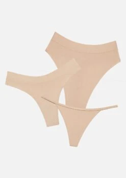 The Minimalist Pack Of 3 - Modal, Sand -Velisse Bikini Shop pdp the minimalist pack of 3 modal sand b0 01 1