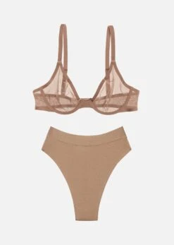 The Plunge & Highwaist Thong Set -Velisse Bikini Shop pdp the plunge highwaist thong set b0 01